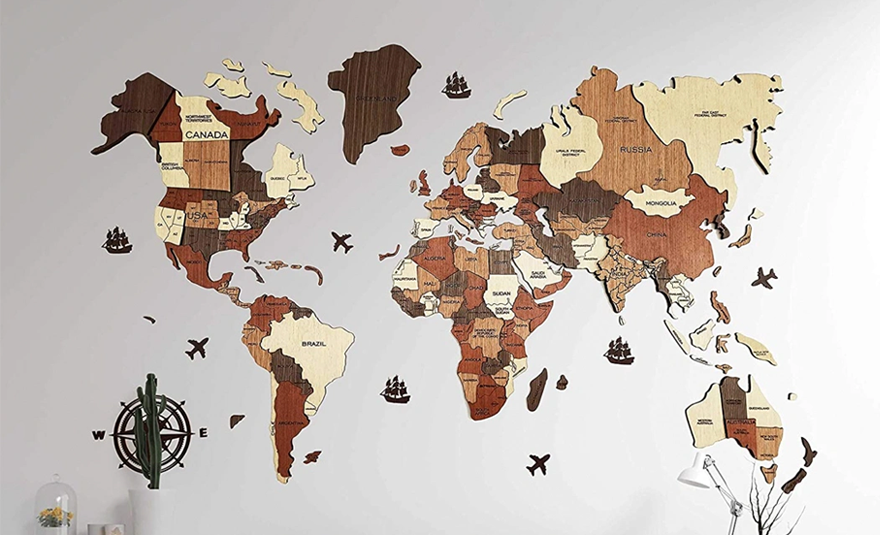 Mapa sveta landing bez kose linije