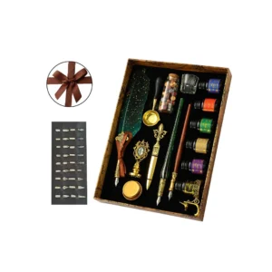 Retro set za pisanje i pečat – tamno zelena