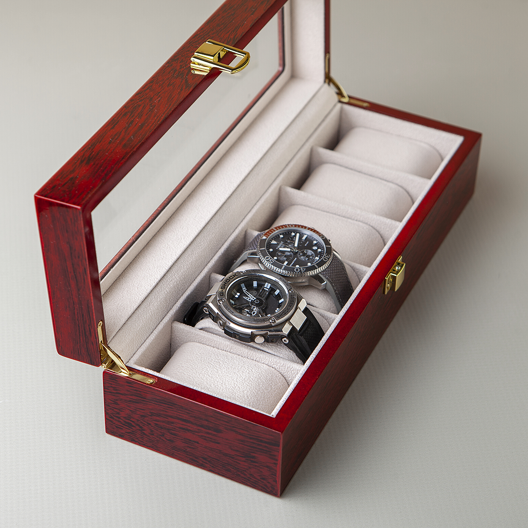Kutija za Satove Premium 6 Ružino drvo 6 Kutija za Satove Premium 6 Ružino drvo