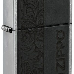 Zippo Black Leather Emblem 46919