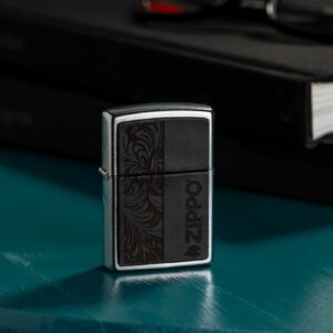 Zippo Black Leather Emblem 46919